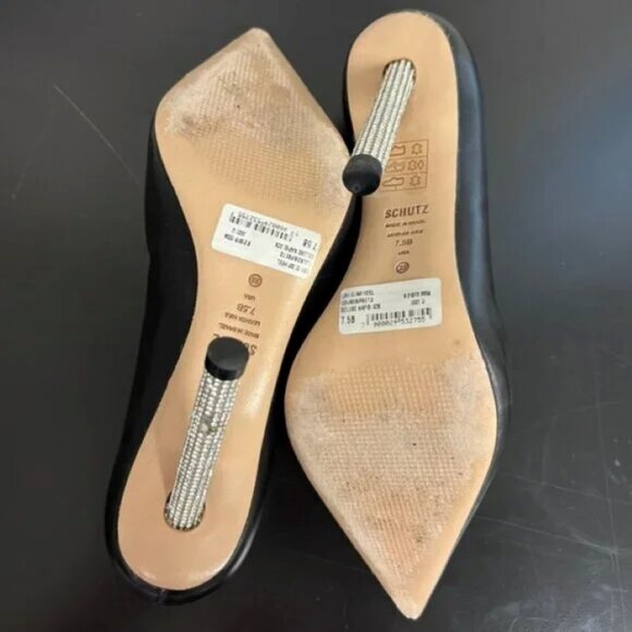 Schutz | Women's Black Lou Glam High Stiletto Heel Pumps - Picture 9 of 9